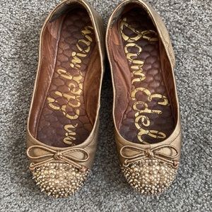 Sam Edelman Flats Gold/Bronze with Spikes women’s size 5